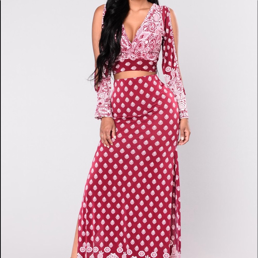 Burgundy Two piece set